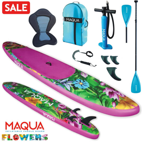 Надуваем SUP падъл борд MAQUA FLOWERS Kayak Kit 10'8"