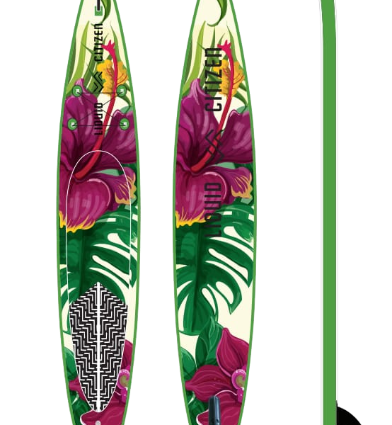 Надуваем падълборд Liquid Citizen Tropical Green 14'