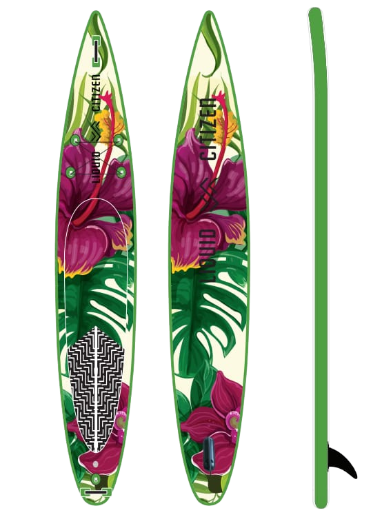 Надуваем падълборд Liquid Citizen Tropical Green 14'